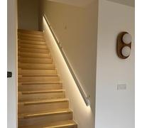 Genérico Barandilla de Aluminio Personalizable de 6 m con Sensor de Movimiento y luz - Barandilla de Interior Resistente para escaleras, Ideal para Casas y hogares (Blanco, 6 m)