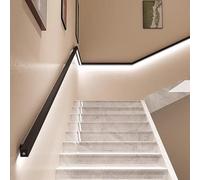 Genérico Barandilla de Escalera con Sensor de Movimiento LED, barandilla Cuadrada para Interiores con Cubierta acrílica, Soportes en Negro Mate, 1,7 m/5,6 pies de Longitud, iluminación Segura para es