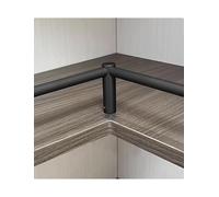 Genérico Barandilla de protección de Esquina de Aluminio en Forma de L - Protector de Bordes Moderno para armarios, escritorios y Muebles de Esquina, Parachoques de Metal Duradero (Negro, 120x120cm)