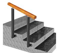 Genérico Barandilla para escaleras Exteriores, pasamanos de transición para porches y escalones, pasamanos para escaleras Exteriores con barrotes Que se adaptan a 2 o 3 escalones, pasamanos Industria