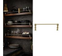 Genérico Barandillas de latón anticaída para estantes de Cocina, Valla Decorativa de Metal con 2 barrotes, Juego de Postes de Seguridad para estantes de 45 cm/1,47 pies