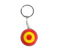 Genérico Barbaric Llavero Diana España, Diseño Circular Rojo y Amarillo, Metal Esmaltado con Anilla y Cadena, VD09815