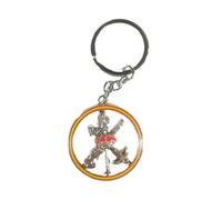 Genérico Barbaric Llavero Metálico Legión Española, Diseño Circular con Emblema Plateado y Rojo, Anilla con Cadena, 25g, VD09809