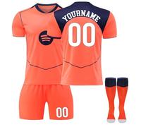 Genérico Barcelona Equipación Fútbol Personalizadas Nombre y Número para Hombres y Niño, Camiseta Fútbol Deportivo Entrenamiento con Conjunto Top Pantalón Corto y Calcetines Regalo de Fútbol