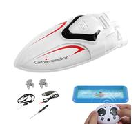 Genérico barco de control remoto, mini barco de acrobacias juguete rápido, 2.4GHz mini sub de acrobatos juguete con iluminación para el juego en la piscina, lago, lavabo y bañera y suministros