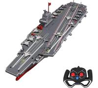 Genérico Barcos RC, Portaaviones de Control Remoto, Barco de Guerra RC 2.4G para Adultos y Adolescentes, Acorazado DIY con Apagado Automático, Juguete Flotante para Piscina o Lago,1 Battery