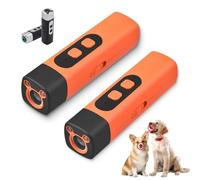 Genérico Barkbuz Anti Bark Device, Qinuxs Barkbuz for Dogs, Anti Barking Control Device, Dog Bark Deterrent Devices, for Training to Improve Bad Behavior, with LED Flashlight & 3 Modes (Orange * 2)