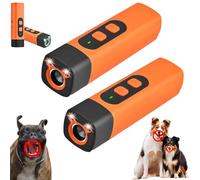 Genérico BarkShield for Dogs, The BarkShield Pro, Dog Bark Deterrent Device with Led Flashlight, Suitable for Training Dogs to Improve Bad Behavior (Orange*2)