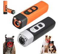 Genérico BarkShield for Dogs, The BarkShield Pro, Dog Bark Deterrent Device with Led Flashlight, Suitable for Training Dogs to Improve Bad Behavior (Black+Orange)