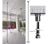 Genérico Barra de Baile Comercial de Techo de 2,13 a 3,66 m, Barra de Striptease Permanente, giratoria y estática para gimnasios, Bares, Clubes y Salas de Yoga. Altura Ajustable de 2,23 a 3,24 m (7,3