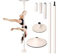 Genérico Barra de Baile en Barra Blanca de 45 mm sin Taladro para el hogar - Barra de Baile Stripper de 360° para Principiantes y Profesionales, Entrenamientos en Salas de Fitness y YOG