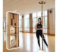 Genérico Barra de Baile estática extraíble Dorada: Barra de Baile para Fitness en Interiores, Ideal para Salas de Yoga, Barra de Stripper de Acero Apta para Apartamentos, sin Necesidad de taladrar, p