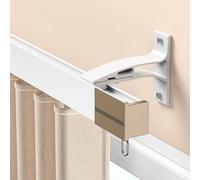 Genérico Barra De Cortina De Aluminio, 50-600 Cm, Riel Divisor De Ambientes para Techo O Pared, para Dormitorio Y Separación De Privacidad(White Wall,90cm/2.9ft)