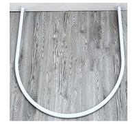 Genérico Barra de Cortina metálica en Forma de U - Estante de aro para Pared - Barra para probador de Ropa - Barra para Cortina de Ducha (Color: Blanco, tamaño: 90 x 90 cm)