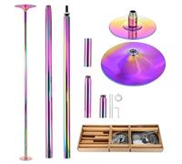 Genérico Barra de Pole Dance, 45 mm de diámetro, Altura Ajustable de 216 a 279 cm, portátil y Desmontable con función estática y-giratoria, Capacidad de Carga de 150 kg, Multicolor