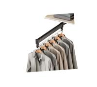 Genérico Barra extraíble para Colgar Ropa, Capacidad de 35 kg, Organizador Deslizante para Armario, Ideal para Toallas, Vaqueros, chales, Ropa y Bufandas. Color Negro, 49,3 cm de Largo. Solución de a