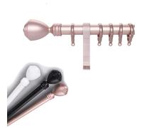 Genérico Barra Romana Simple De 70 Cm, Silenciosa, para Montaje En Pared, para Ventana O Divisor De Ambientes, Ø 2,8 Cm, con Lazo para Colgar, Cabezal Redond Decorativo(Rose,400cm(4 * 100cm))