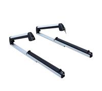 Genérico Barra Techo para Los Coches Paquete 2 Portaesquís Y Snowboard Techo para Coche Aleación Aluminio Auto Portaequipajes(Plata)