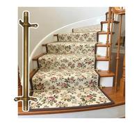 Genérico Barras Ajustables de latón para alfombras de escaleras - Paquete de 12 Clips y Soportes Antideslizantes para alfombras - Barras de Estabilidad para alfombras de 66 cm - Elegante diseño vinta