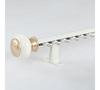 Genérico Barras De Cortina De Aluminio De 28.0mm, Pista De Cortina con Soportes Metálicos Y Cabezal Decorativo, para Puertas De 70 A 600 Cm Y Ventanas(Blanca,260cm(2 * 130cm))