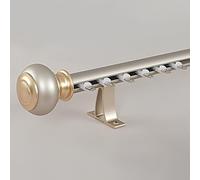 Genérico Barras De Cortina De Aluminio De 28.0mm, Pista De Cortina con Soportes Metálicos Y Cabezal Decorativo, para Puertas De 70 A 600 Cm Y Ventanas(Champán,200cm(2 * 100cm))