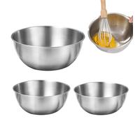 Generico Barreño de acero inoxidable - de cocina, para mezclar de alimenticio | Recipiente para lavar verduras, bandeja para ensalada, amasar, batidor para batir las u