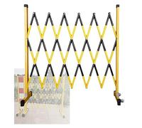 Genérico Barrera metálica Industrial expandible - Puerta de Tijera Plegable portátil para tráfico, Ideal para aparcamientos y entradas de vehículos al Aire Libre - Valla Vial retráctil (Amarillo, 120