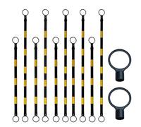 Genérico Barrera retráctil de Conos de tráfico de 1 m x 2 m (3,3 pies x 6,6 pies) - Paquete de 10/20/30/40/50 Unidades, Postes de extensión Amarillo-Negro para Seguridad peatonal y Uso en áreas públi