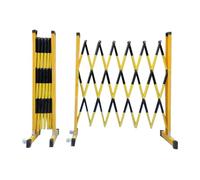 Genérico Barrera retráctil Extensible para Entrada de vehículos - Barrera de Seguridad móvil, Valla de tráfico de Fibra de Vidrio con Ruedas, Seguridad para aparcamientos industriales, Amarilla (2x0,