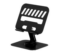 Genérico Base Appoggio Tablet - Acciaio Carbonio Rotante | Ergonomico Antiscivolo, Regolabile Multifunzione, per Scrivania Casa Ufficio Camera Letto Lavoro Studio