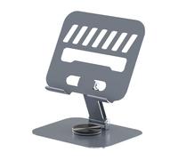 Genérico Base Appoggio Tablet - Acciaio Carbonio Rotante | Ergonómico Antiscivolo, Regolabile Multifunzione, per Scrivania CASA Ufficio Camera Letto Lavoro Studio