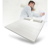 Genérico Base de colchón Enrollable para Suelo, colchón Transpirable para Dormir, Plegable, 100% látex Natural, cubrecolchón cómodo de 7,6 cm para aliviar el Dolor de Espalda, diseño Plano y transpi