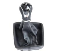 Genérico Base de la perilla de cambio Perilla de cambio marchas 5/6 velocidades con funda cuero para Seat Leon III 3 MK3 2012-2017 reemplazo(6 speed)