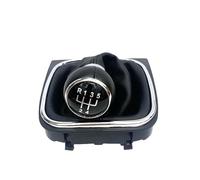 Genérico Base de la perilla de cambio Pomo de cambio marchas 5/6 con funda cuero para Volkswagen Golf 5 V MK5 MK6 para Jetta R32 2004-2014 reemplazo(Black cap 5G boot)