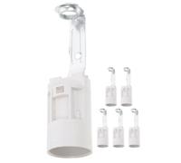Genérico Bases Portalámparas E14 para Lámparas Colgantes y Decorativas, Set de 6 Soporte Alto en Aleación y Plástico, para Proyectos de Iluminación Interior y Reparación