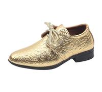 Genérico Basket Enfant Garcon Chaussures de Cuir pour enfants,Four Seasons,New Model,Moda,Color Sólido, con Cordones,Tacón Bajo,Chaussures de Performance Confortables, dorado, 30 EU