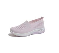 Genérico Basket Running Mujer con Ponte Blanco de Tejido de Punto Transpirable Suela Suave Amortiguante Zapatos para Diario Paseo Plantillas Zapatos Confort, rojo, 37 EU