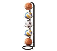 Genérico Basketball Rack - 9.25x45.47 Inches Non-Slip Ball Holder For Garage Gym Indoor Outdoor School | 5-Layer Rack F0r Sports Ball For Backyard Court Basketball Soccer Volleyball