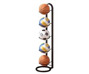 Genérico Basketball Rack - 9.25x45.47 Inches Non-Slip Ball Holder For Garage Gym Indoor Outdoor School | 5-Layer Rack F0r Sports Ball For Backyard Court Basketball Soccer Volleyball