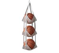 Genérico Basketball Storage - 3 Tier Over The Door Bag for Sorting | Hanging Mesh Pockets with Reinforced Steel Hooks & Vertical Space-Saving Layout for Soccer, Volleyball, Football and Playrooms