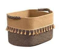 Genérico Baskets For Storage,Decorative Rustic Tassels,Cotton Woven Shelf Storage Basket - For Toys Blankets Towels Books Closet Laundry Room Bathroom Kitchen Pantry Dorm