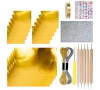 Genérico Bastelfolie Set | Kreatives Prägepapier Silber | Glänzende Metallfolie für DIY Projekte | Schimmerndes Bastelmaterial für Kinder, Erwachsene, Weihnachten, Kunst, Gravur, Dekoration