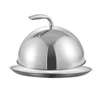 Genérico Basting Cover - Stainless Steel Round Plate Included Dish Lid, Stainless Steel Grill Basting Cover For Picnic Meal Cooking Home Dinner Birthday Dining Table Entertaining Restaurant