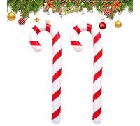 Genérico Bastón De Inflable - Juego De 2 Tamaño De PVC, Diseño Festivo Extra Grande | para Jardines Y Porches para Presentaciones Navideñas con Construcción Cuenta con Una Unidad De