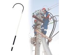 Genérico Bastón de Rescate Aislado para vehículos eléctricos, Mango Ligero de Fibra de Vidrio de 1 m a 3 m, Gancho eléctrico Anti-electrocución, Herramienta de Seguridad para Salvar Vidas (Blanco, ju