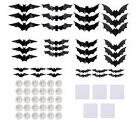 Genérico Bat Stickers, 36-Piece 3D Spooky Wall Decor with LED Lights, Halloween Bats for Bedroom, Door, Window, Porch, Party, Classroom, Offices, Yard, Car, Seasonal Decoration