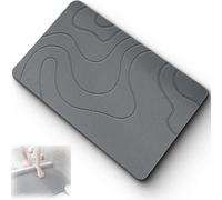 Genérico Bath Mat, Absorbent Diatomaceous Earth Stone Mats, Diatomaceous Earth Shower Stone Bath Mat, Non-Slip, Quick Drying, for Bathroom Floor (Gray, 50 * 80cm)