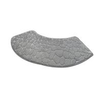 Genérico Bath Mat, Curved Bathroom Floor Mat, Washable Absorbent Carpet Rug, Non-Slip Shower Accessories for Bedroom, RV, Apartment, Kitchen, Hotel, Dorm, and Family Entrance Decor, Gray, Black