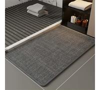 Genérico Bath Mat Thin Bathroom Rugs Non Slip Bathroom Mat Quick Dry, Shower Mats Outside Shower, Braided Absorbent Washable Floor Bath Rugs with Rubber Backing for Sink, Home Decor (Grey, 100x150cm)