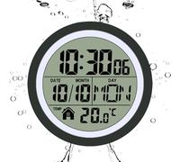Genérico Bathroom Battery Operated - Digital Wall Clock for Suction Cup Mount, Temperature with Date, Display Shower, for Home, Office, Kitchen, SPA, Dorm, Apartment, Pool, and Room Decor 5.71 Inches